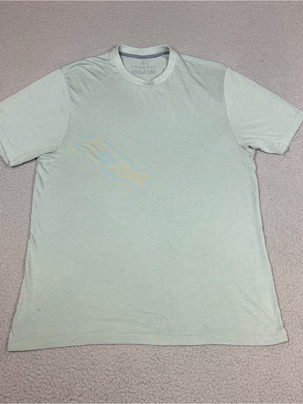 Free Fly Apparel Shirt Men’s Large Sage Green Bamboo Short Sleeve Crew Tee Gym